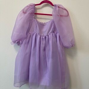 Lavender Puff Sleeve Dress
